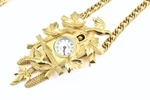 Exquisite Crown Trifari Gold Plate Cuckoo Clock Necklace Watch Pre-owned. Price: $299.00.