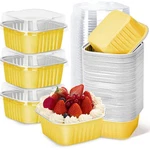 30PACK 5OZ Gold Mini Cake Pans With Lids Baking Cups Aluminum Foil Tins,... New. Price: $15.90.