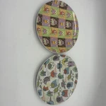 Owl Dessert Salad Bread Set (2 Plates) Creative Tops Pop Art Retro 7.5 In Used. Price: $19.99.