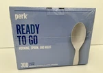 300 Pk Plastic Spoon, Medium-weight, White Sealed Pack Perk New. Price: $29.99.