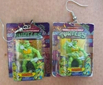 Vintage Teenage Mutant Ninja Turtles Earrings Tmnt Miniatures Raphael Unique Used. Price: $13.90.