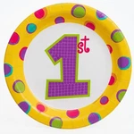 1ST Birthday Plates Polka Dot 7 Inch Luncheon Creative Converting 8 Pack New. Price: $7.49.