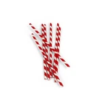 Kikkerland Design Paper Drinking Straws Box 144 Red Stripe Biodegradable CU13R Open. Price: $9.99.