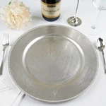 6 Pcs 13" Silver Beaded Round Charger Plates Wedding Party Dinner Light Gray New. Price: $16.59.