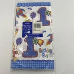Amscan Table Cover Cloth Baby Boy 1ST Birthday 54"X102" Hugs & Stitches Vintage New. Price: $10.12.