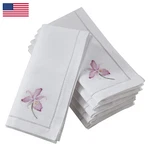 Saro Lifestyle Handmade Fuchsia Embroidery Napkin Hemstitched Border Set Of 6 New. Price: $108.94.