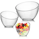 Lyellfe 3 Pack Angled Plastic Bowls, Clear Salad Serving Bowl, Sizes, New. Price: $35.73.