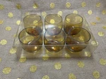 Holiday Celebrations Amber Glass Tealight Holders Jo-ann Fabrics Set Of 6 -nib New. Price: $9.99.