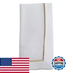 Saro Lifestyle Embroidered Line Design Napkin Set Of 4 20X20 Gold New. Price: $51.72.