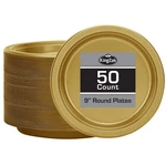 Gold Solid Color Premium Heavy Weight Plastic Dinner Plate (9") 50 Count - El... New. Price: $25.02.