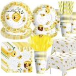 Bee Baby Shower Decorations Tableware - Birthday Party Supplies, Paper Pl... New. Price: $34.91.