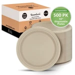 Ibambo Bamboo Disposable Paper Plates - 10 Inch, 500 Pack, Compostable New. Price: $99.97.