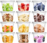 100 Pcs 8 Oz Disposable Plastic Cups With Flat Lids,clear Portion New. Price: $27.52.