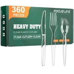 Focusline 360 Count Clear Plastic Silverware, 120 Forks, Knives And Spoons Ea... New. Price: $31.14.