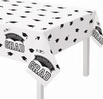 Congrats Grad" Reusable Plastic Table Cover, Black/white 54X102 New. Price: $18.99.