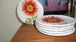 Vintage New Room Creative 2010 Red Sunflower 6 Inch Appetizer/dessert Plates. Price: $25.99.