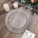 Clear Silver Round 10" Plastic Salad Plates Beaded Rim Party Events New. Price: $9.33.