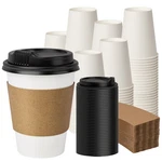 Disposable Coffee Cups 12 Oz 100 With Lids Sleeves White Packinno Paper New. Price: $35.99.