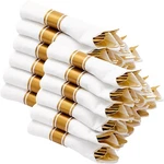 Disposable Silverware Set 120 Pack Gold Plastic Wrapped Cutlery N9R Rolled New. Price: $89.99.