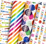 Wrapaholic Birthday Wrapping Paper - 12 Sheets Folded Flat With Gift Ta New. Price: $8.65.