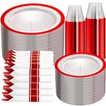 350 Pcs Red Dinnerware Set For Guests And Dessert PLATES,50... New. Price: $74.84.