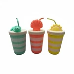 Sun Squad Striped Kids Cups With Fun Lids & Straws - Alligator, Shell, And New. Price: $15.00.