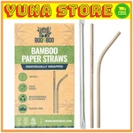 Bamboo Paper Straws, Individually Wrapped, Bendable, Pfas-free, 100 One Size New. Price: $13.49.