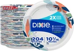Dixie Large Paper Plates, 10 Inch, 204 Count, 2X Stronger*, Microwave-safe, Soak New. Price: $47.46.