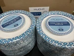 Muchii 8.375 Inch Disposable Paper Plates, 300 Count Soak And Cut Proof Printed New. Price: $49.99.