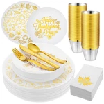 210 Pcs Thanksgiving Plastic Dinnerware Set, Disposable Plates Includes 30 Di... New. Price: $76.04.