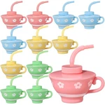 Zhehao 12 Pieces Plastic Tea Cups With Lids And Straws For Kids Party 9 O... New. Price: $48.45.