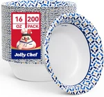 Jolly Chef 200 Count 16 Oz Paper Bowls, Soak-proof Small Disposable For New. Price: $38.79.