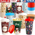 Vintage Christmas Disposable Coffee Cups W/ Lids & Sleeves Holiday Gatherings Us New. Price: $19.53.