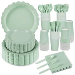 Xiangqu 350 Sage Green Paper Plates And Napkins, Pcs, New. Price: $38.57.