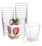 Shopday 50 5OZ Plastic Dessert Cups And Spoons Open. Price: $12.00.