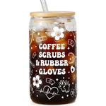 Aurahouse Funny Nurse Glass Tumbler 16 Ounces, Coffee Scrubs&rubber Gloves New. Price: $28.24.