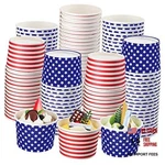 100 Pack American Flag Ice Cream Cups Party Supplies 9 Oz Red,blue Patriotic New. Price: $41.25.