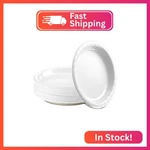 Amcrate Disposable Paper White, 7 Inch Dessert Plates, Strong And New. Price: $16.94.
