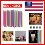 Colorful Jumbo Plastic Straws Pack Of 100 Fun Durable For Thick Drinks New. Price: $14.44.