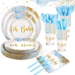 Xiangqu 175 Pcs Baby Boy Shower Plates And Napkins, Dusty Blue New. Price: $26.05.
