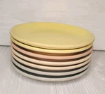 Watertown Lifetime Ware Melamine 6" Dessert Plates Set Of 7 Retro Mcm Pastel Usa Used. Price: $11.99.