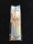 Wooden Flatware Disposable Fork Knife Spoon Rainbow Sun Cloud 12 Pieces Reuse New. Price: $11.00.
