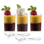 Zappy 50 Mini Dessert Cups With Tasting Spoons - Clear Slanted Cylinder ... New. Price: $25.04.