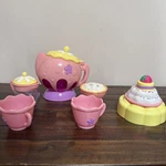 Fun Years Set Teapot Creamer Sugar Bowl Cups Cake Used. Price: $19.20.