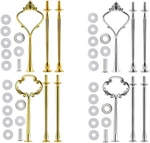 4 Sets Of 3 Tier Cake Plate Stand Handle Hardware, Fruit Golden,silver New. Price: $14.20.