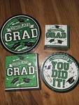 Gatherfun Graduation Party Supplies Dinnerware Set Green Disposable Paper New. Price: $15.00.