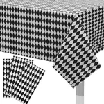 3PCS Black White Checkered Tablecloths Halloween, Rectangle Plastic Gingham T... New. Price: $14.98.