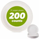 Concession Essentials 9 Inch Paper Uncoated Plates White, 200CT New. Price: $21.19.