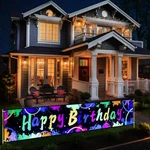 Neon Happy Birthday Banner - Glow Party Backdrop, Splash Paint Graffiti Hangi... New. Price: $10.85.