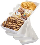 Avant White Plastic Divided Serving Trays (set Of 4) 15 X Narrow Reusable New. Price: $69.80.